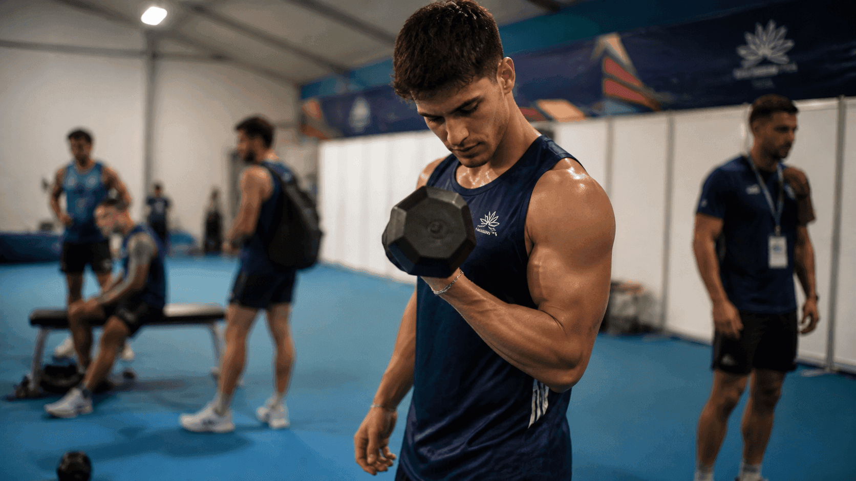 Weight training in the gym